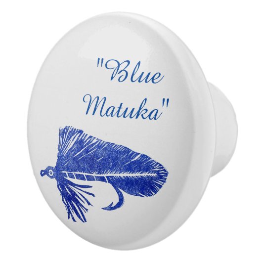 Blauwe Matuka-wimpel, vliegende visserij, vliegend Keramische Knop (Rechts)