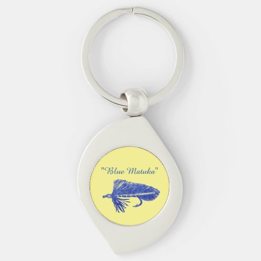 Blauwe Matuka-wimpel, vliegverbinding, vliegkunst Sleutelhanger (Voorkant)