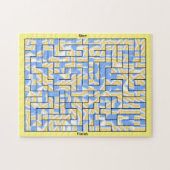 Blauwe Maze Legpuzzel (Horizontaal)