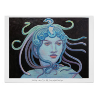 Blauwe medaille - Imaginair portret Perfect Poster