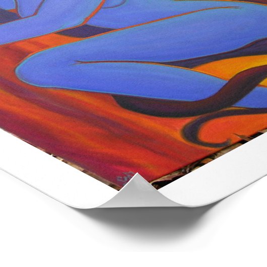 Blauwe medaille poster (Hoek)