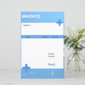 Blauwe medische douanefactuur (Staand voorkant)