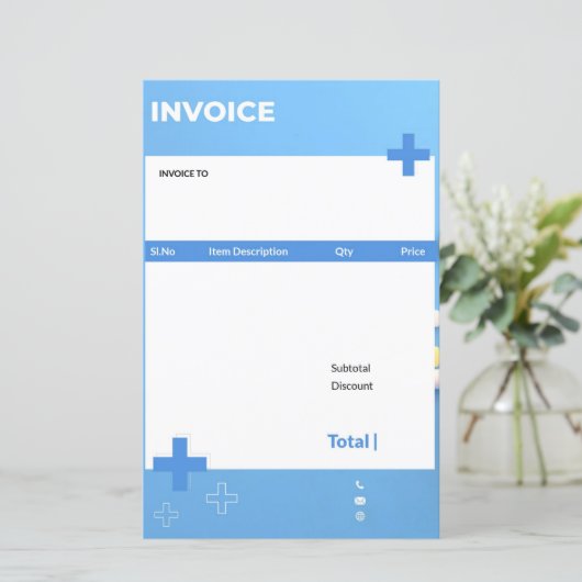 Blauwe medische douanefactuur (Staand voorkant)