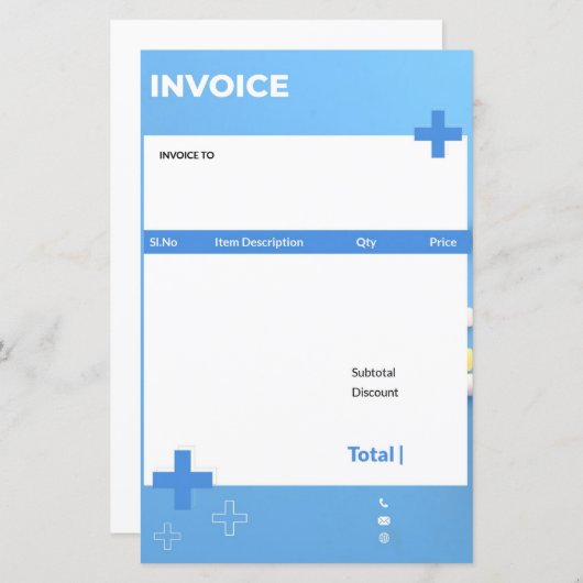 Blauwe medische douanefactuur (Voorkant / Achterkant)