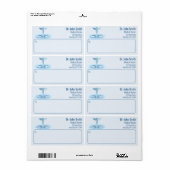 Blauwe Medische Hermes Rod Caduceus Water Ripples Etiket (Full Sheet)