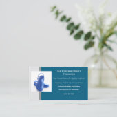 Blauwe medische klompen uniform visitekaartje (Staand voorkant)