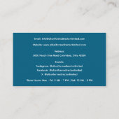 Blauwe medische klompen uniform visitekaartje (Achterkant)