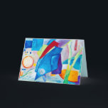 Blauwe meditatie voor het Jaar Feestdagen Kaart<br><div class="desc">Abstracte acryl op canvas schildert de meditatieve stemming van dit jaar uit. De kleuren zijn levendig en de voorwerpen in het schilderij schijnen in een Afwisselende werkelijkheid te drijven die hoopvol en onbekend is</div>