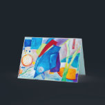 Blauwe meditatie voor het Jaar Feestdagen Kaart<br><div class="desc">Abstracte acryl op canvas schildert de meditatieve stemming van dit jaar uit. De kleuren zijn levendig en de voorwerpen in het schilderij schijnen in een Afwisselende werkelijkheid te drijven die hoopvol en onbekend is</div>