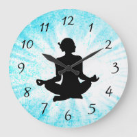 Blauwe meditatie Vrouwen Zen Zon buste Klok