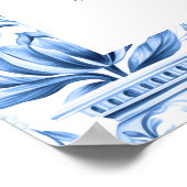 Blauwe mediterrane citroen bruiloft zitgrafiek poster (Hoek)