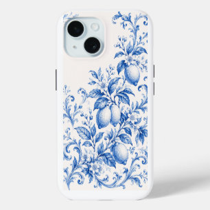 Blauwe Mediterrane Citroen Toile Hoestelcase iPhone 15 Case