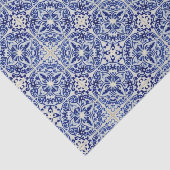 Blauwe mediterrane kleine Tegels - handmatige verf Tissuepapier (Detail)