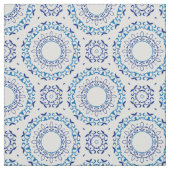 Blauwe mediterrane Portugese Azulejo-Tegel Pattern Stof (Swatch)