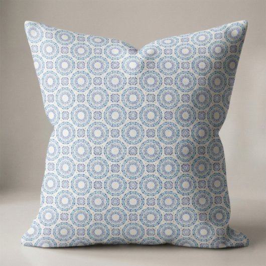 Blauwe mediterrane Portugese Azulejo-Tegel Pattern Stof