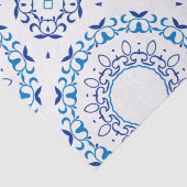 Blauwe mediterrane Portugese Azulejo-Tegel Pattern Tissuepapier (Detail)