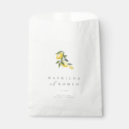 Blauwe Mediterrane Tegel & Citrus bruiloft gunstta Bedankzakje