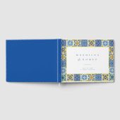 Blauwe mediterrane Tegel en Citrus bruiloft Gastenboek (Volledig)