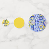 Blauwe mediterrane Tegel en citrusconfetti Confetti (Voorkanten)