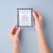 Blauwe mediterrane tegels lijst flyer (Hand)