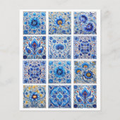 Blauwe mediterrane tegels lijst flyer (Achterkant)