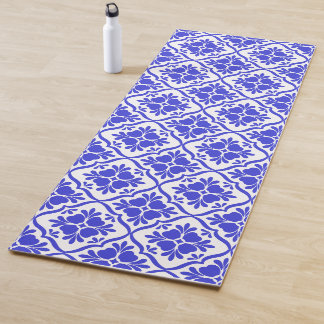 Blauwe mediterrane tegels vintage  yogamat