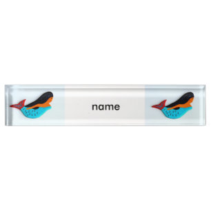blauwe meerminnaam deskplate naambordje