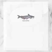 Blauwe meerval Logo Ovale Sticker (Tas)