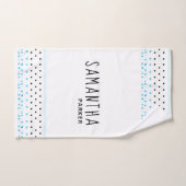 Blauwe meetkunde bad handdoek (Handdoek)
