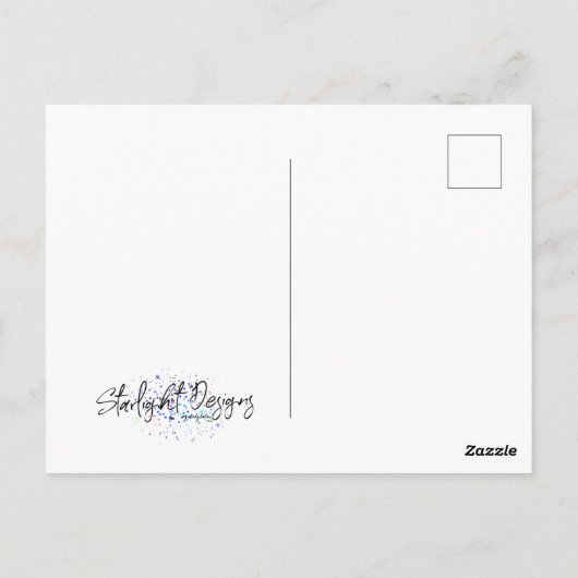 Blauwe meetkunde briefkaart (Achterkant)