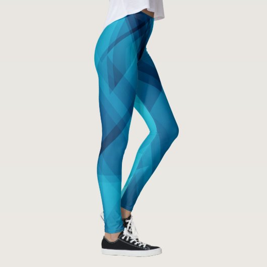 Blauwe meetkunde leggings (Rechts)