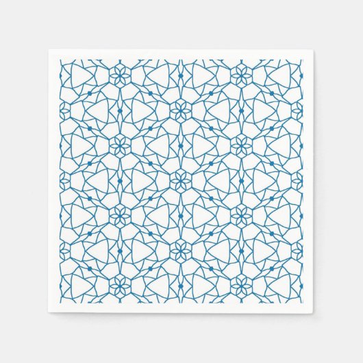 Blauwe meetkunde servet (Voorkant)