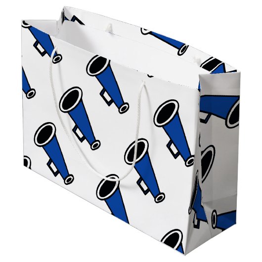 Blauwe megafoon groot cadeauzakje (Achterkant Gekanteld)
