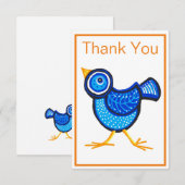 Blauwe meid Dank je Bedankkaart (Voorkant / Achterkant)