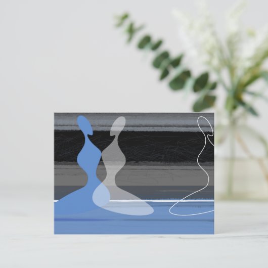 Blauwe meisjes briefkaart (Staand voorkant)