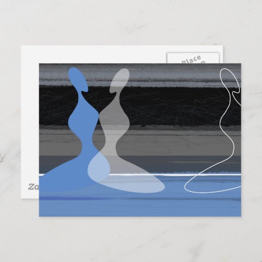 Blauwe meisjes briefkaart (Voorkant / Achterkant)