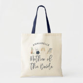Blauwe meisjes moderne scriptmoeder van de bruid tote bag (Voorkant)