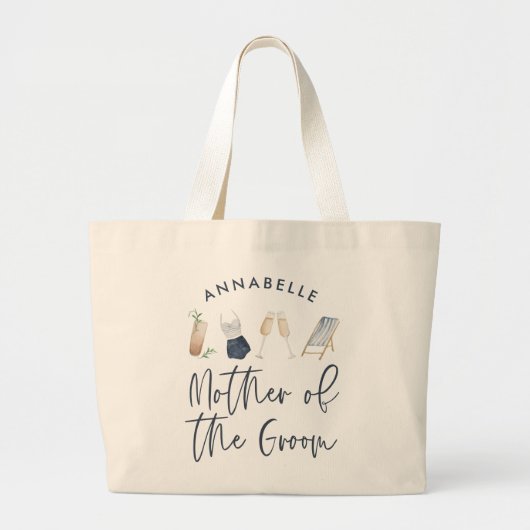 Blauwe meisjesachtige moderne script moeder van de grote tote bag (Voorkant)