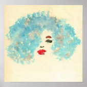 Blauwe meisjesafdrukken poster (Voorkant)