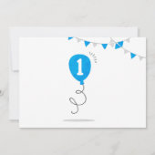 Blauwe Melk en Cookies Eerste verjaardag Minimale Kaart (Achterkant)