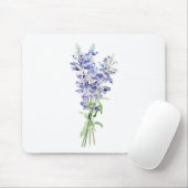 blauwe melkbloemen bouquet waterverf muismat (Met muis)