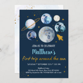 Blauwe melkweg eerste reis rond de zondag kaart
