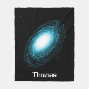 Blauwe Melkweg en Sterren Monogram Fleece Deken
