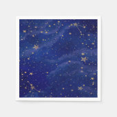 Blauwe melkweg met gouden sterren servet (Voorkant)