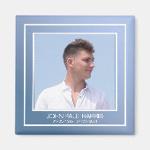 Blauwe Memorial Foto Magneet (Voorkant)