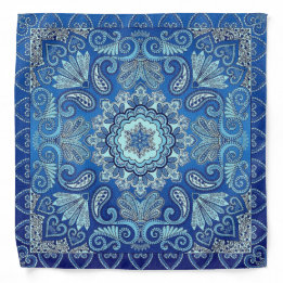 Blauwe mengellandstijl bandana