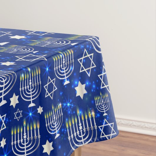 Blauwe Menora Tafelkleed (Voorbeeld)