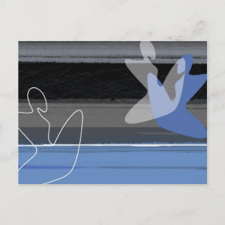 Blauwe mensen briefkaart