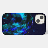 Blauwe merg iPhone hoesje (Achterkant horizontaal)
