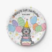 Blauwe Merle Cockapoo Cavapoo Hond Verjaardag Papieren Bordje (Voorkant)